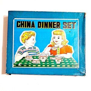 Vtg BLUE WILLOW Child DINNER & Tea Set, Japan, 20 Pieces in Original Box!